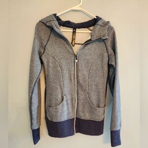 90 Degrees Women's Heathered Gray and Navy Hoodie SIZE S
